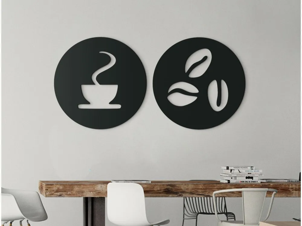 Zweiteiliges runde Bild KAFFEE UND BOHNEN Bestseller