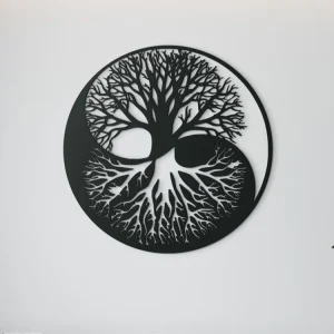 Expressversand Holzbild LEBENSBAUM YIN YANG