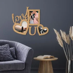 Must-Have Hölzerner Fotorahmen für die Wand I love U