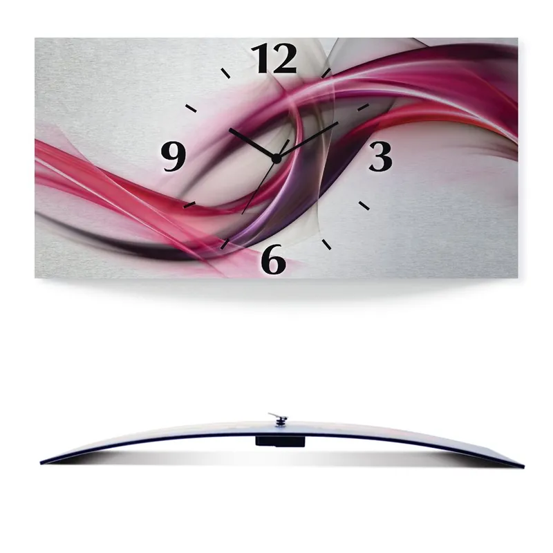 Ideen Wanduhr auf Alu, gebogen 50x25 cm Garantierte Lieferung