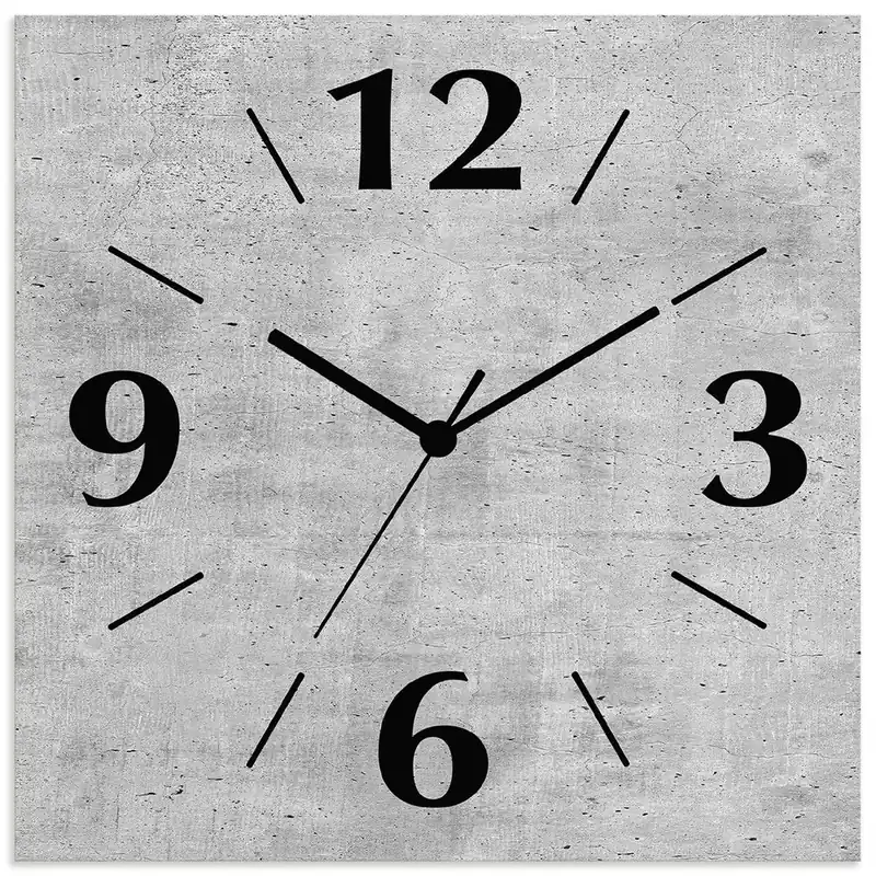 Grauer Betonoptik U1RG Wanduhr auf Alu 30x30 cm Direkt Vom Hersteller