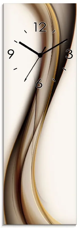 Saisonangebot Welle Wanduhr auf Glas 20x60 cm