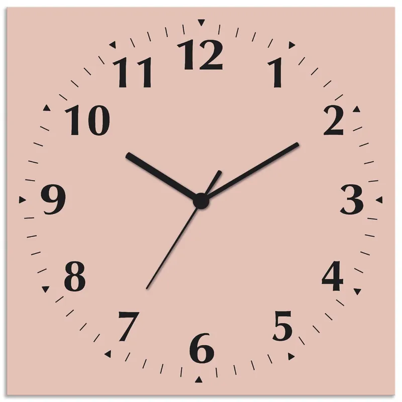 Trendfarbe alt Rosa Wanduhr auf Alu 30x30 cm Heißes Angebot