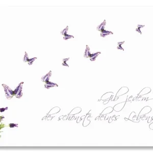 Lila Schmetterlinge an Lavendel Alu-Küchenrückwand 60x50 cm Günstig