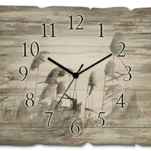 Ausverkauf Gräser Wanduhr auf Holz 40x30 cm