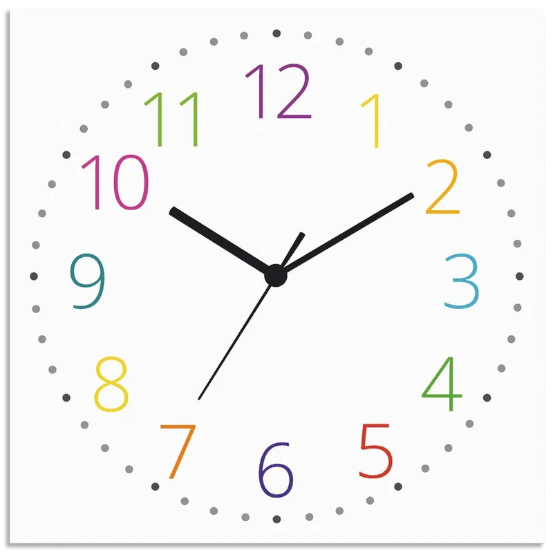 Modernes Ziffernblatt Wanduhr auf Alu 30x30 cm Top-Angebot