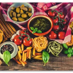 Highlight Italienisch mediterrane Lebensmittel Alu-Küchenrückwand 60x50 cm