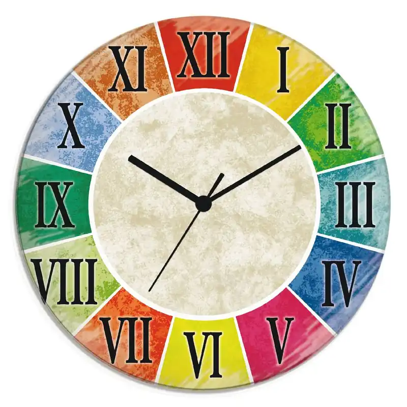 Echt Römische Zahlen Wanduhr auf Glas Ø 30 cm