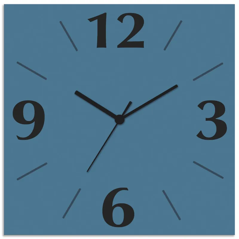 Trendfarbe Niagara Wanduhr auf Alu 30x30 cm Knallerangebot