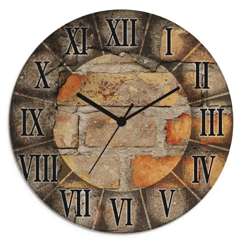 Antike Uhr Wanduhr auf Glas Ø 30 cm Bestseller