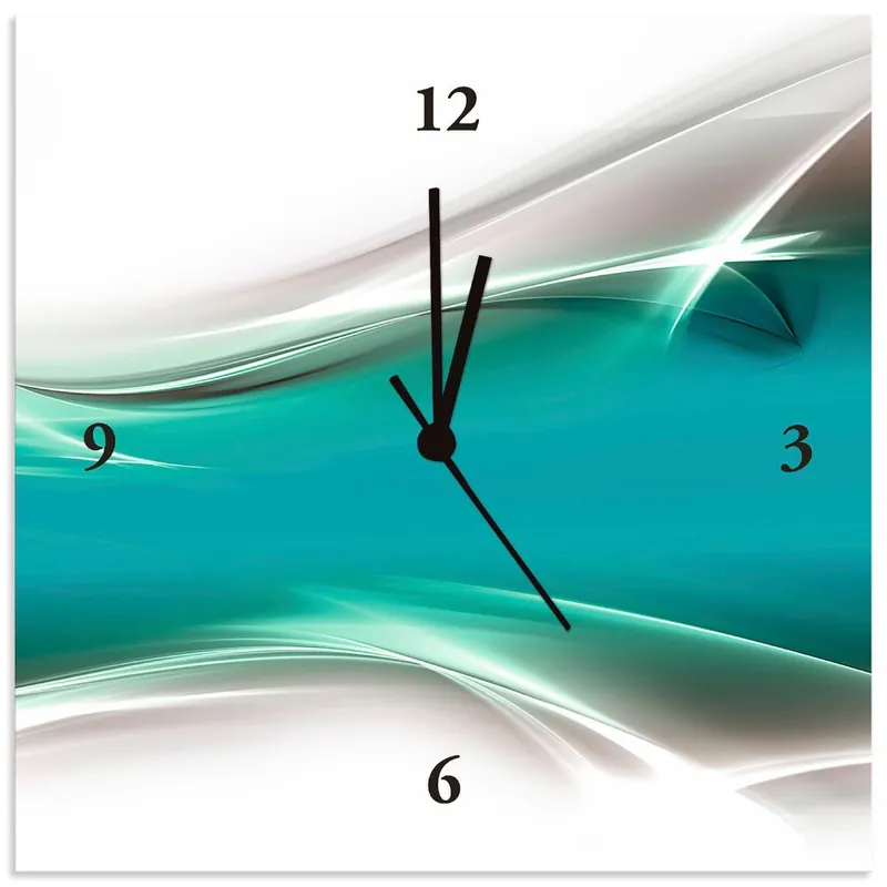 Garantierte Lieferung Kreatives Element Petrol T9FA Wanduhr auf Alu 30x30 cm