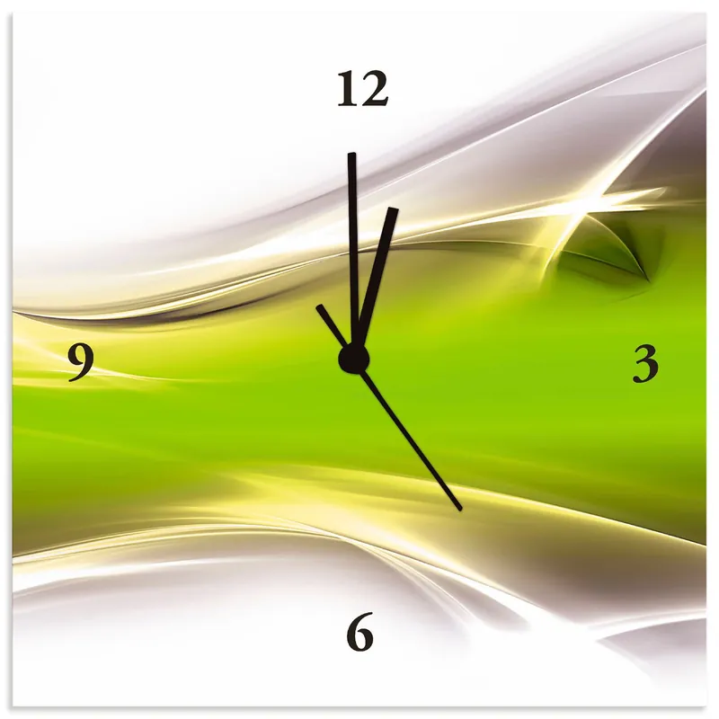 Top-Preis Kreatives Element Grün T9HZ Wanduhr auf Alu 30x30 cm