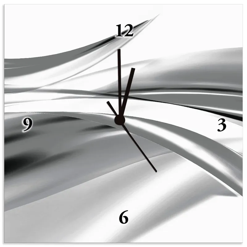 Schöne graue Welle - Abstrakt S7KX Wanduhr auf Alu 30x30 cm Nur Für Kurze Zeit