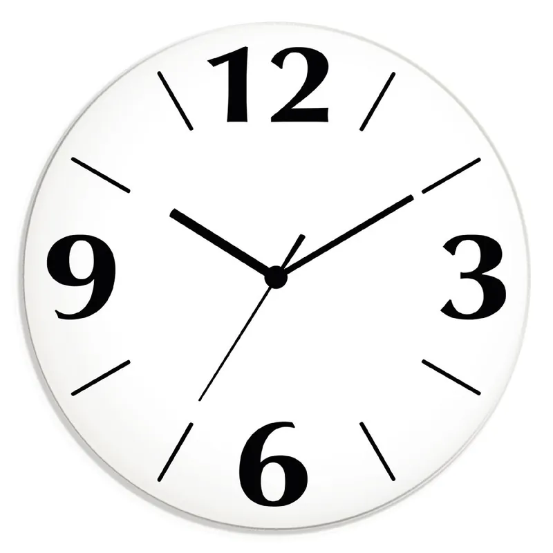 Trendfarbe Weiß Wanduhr auf Glas Ø 30 cm Gratis Versand