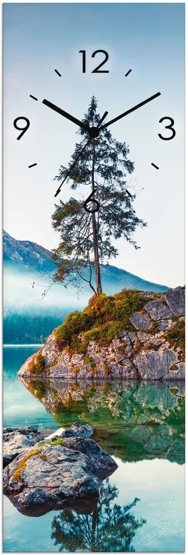 Herbstszene des Hintersee vor Alpen Wanduhr auf Glas 20x60 cm Sichere Zahlung