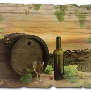 Wein Trauben Reben Weinberg U1UE Holzbild Vintage 40x30 cm Neuheit
