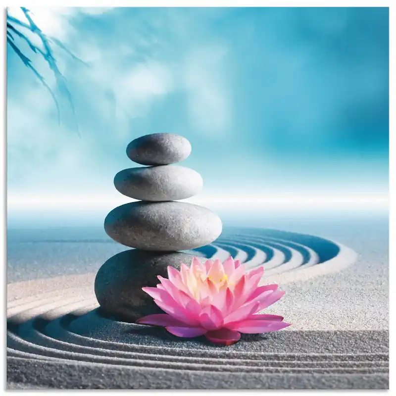 Sand, Lilie und Spa-Steine in Zen-Garten S5XU Wandbild Nur Für Kurze Zeit