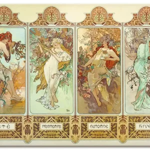 Abverkauf Die vier Jahreszeiten, 1896 B6AA Wandbild