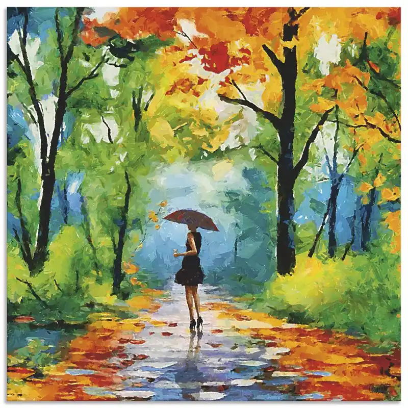 Herbstlicher Spaziergang im Park U2TT Wandbild Markenprodukt