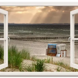 Günstig Strand auf Insel Poel, weiß T6AM Wandbild
