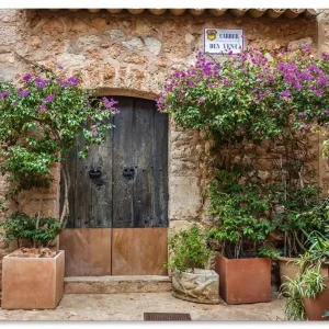 Sichere Zahlung Altstadtgasse im Dorf Fornalutx Mallorca U3SO Wandbild