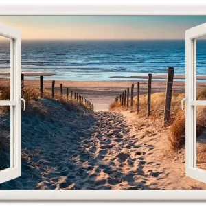 Weg zum Nordseestrand, weiß T6BV Wandbild Sale