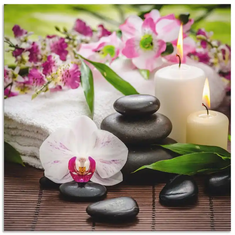 Spa Orchideen Bambus Kerze K3AD Wandbild Sichere Zahlung