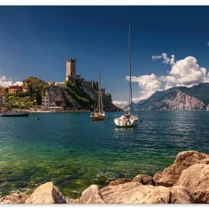 Die Burg von Malcesine U4VN Wandbild Expressversand