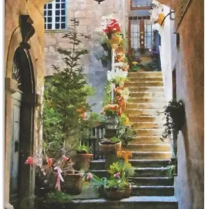 Treppe mit Blumen U2TC Wandbild Versand Am Gleichen Tag