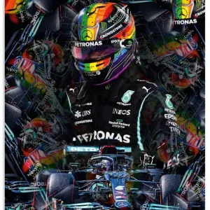 Sir Lewis Hamilton Motorsportlegende U3UD Wandbild Echt