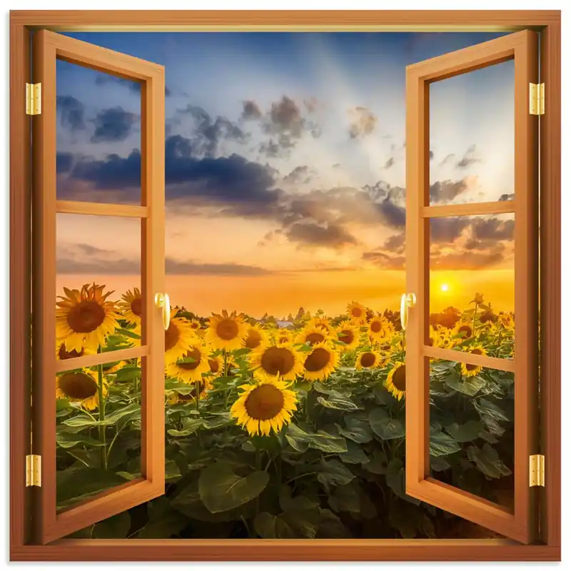 Sonnenblumen im Sonnenuntergang U5CA Preisreduziert
