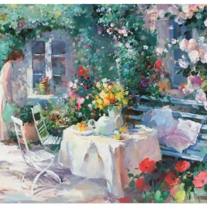 Teezeit im Garten B8YR Wandbild Kostenfreie Lieferung