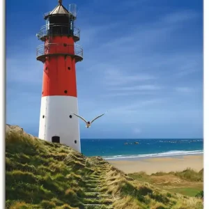 Günstig Leuchtturm am Deich T6CQ Wandbild
