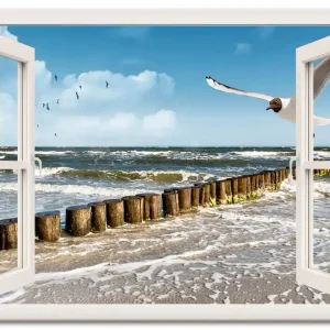 Fensterblick - Ostsee, weiß T5QT Wandbild Saisonangebot