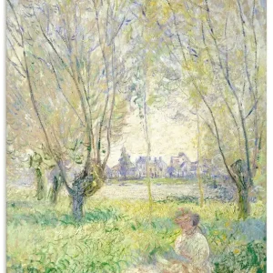 Sitzende Frau unter Weiden. 1880 U3BM Wandbild Finale Aktion