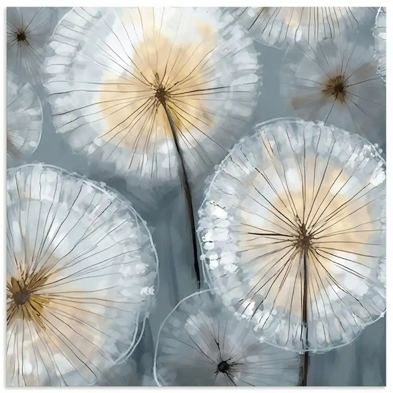 Abstrakte Pusteblumen Wiese U4QS Wandbild Billig