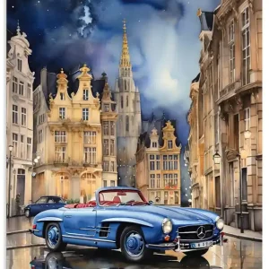 Saisonangebot Mercedes 190SL - Nacht in der Stadt U5CS
