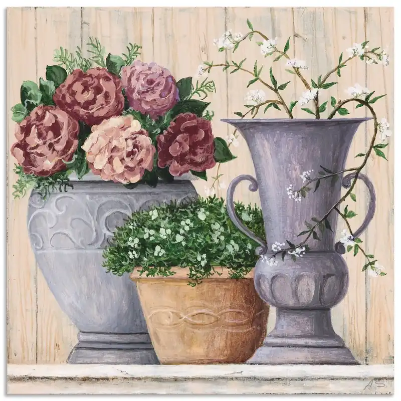 Antike Blumen_hell T4LA Wandbild Bestseller