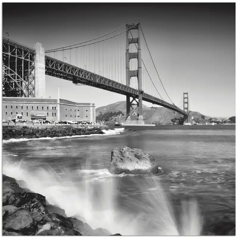 Top-Angebot Golden Gate Bridge mit Brandung S7WC Wandbild