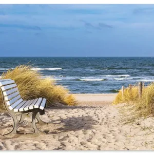 Strand mit Sitzbank Ostsee, Graal Müritz U4PR Wandbild Kostenloser Versand
