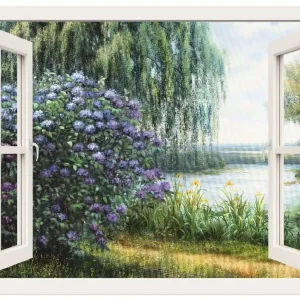 Wochenendangebot Hortensien am See J4WF Wandbild