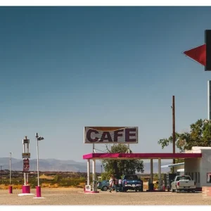 Roy`s Tankstelle an der Route 66 Q3TD Wandbild Neu