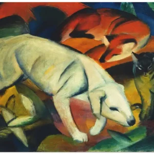 Top-Preis Drei Tiere (Hund Fuchs und Katze). 1912 T6SG Wandbild