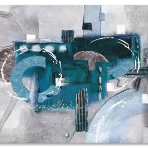 Abstrakte blaue Kreise U1TT Wandbild Direkt Vom Hersteller