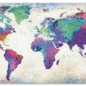 bunte Weltkarte U1TJ Wandbild Markenprodukt