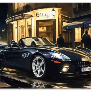 Direkt Vom Hersteller BMW Z8 nachts in Paris Wandbild