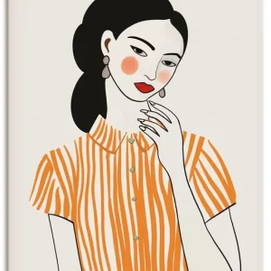 Woman in Striped Blouse II Wandbild Sonderangebot