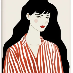 Echt Woman in Striped Blouse I Wandbild