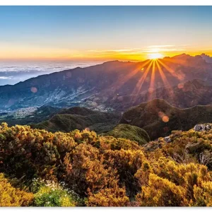 Sonnenaufgang über Madeira Bica da Cana U5LP Wandbild Echt
