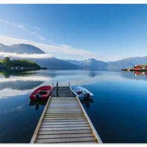 Blick über den Åkrafjord in Norwegen U5HH Wandbild Markenware